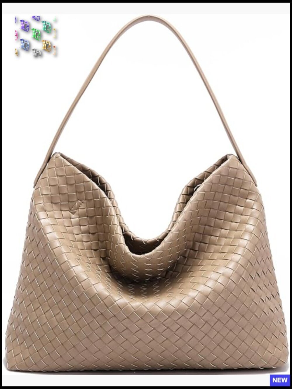 Handwoven Vegan Leather Tote Bag Crossbody Shoulder Purse Adjustable Strap